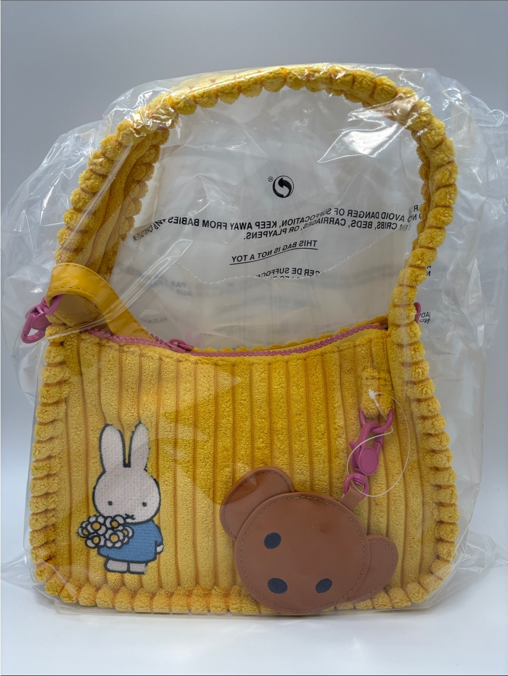 Whatever Makes You Happy Miffy Yellow Corduroy Purse